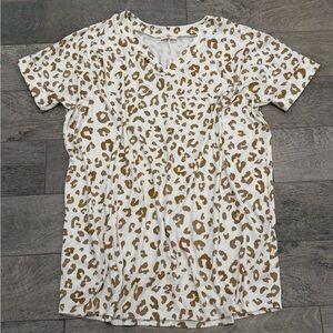 Entro Tan Leopard Print V-Neck Dress